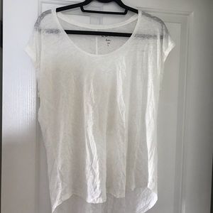 LOFT White Linen Shirt - Large